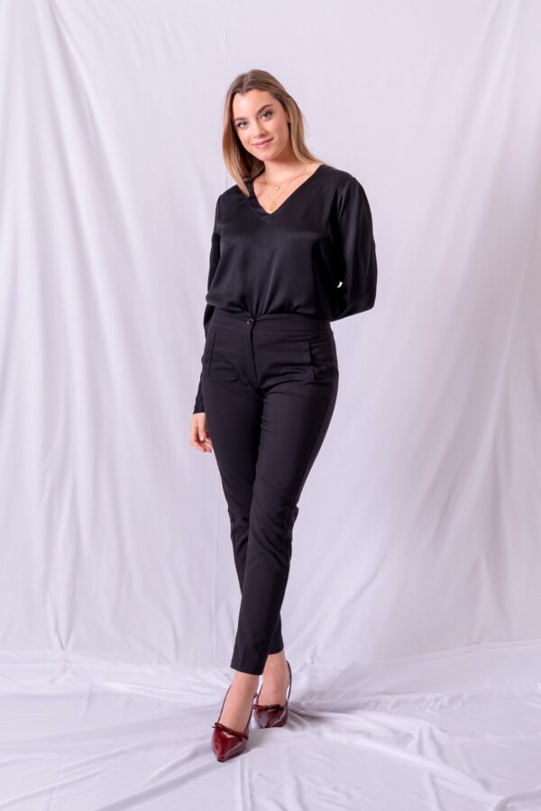 Blusa Salerno Cuello V - Nero - Imagen 2