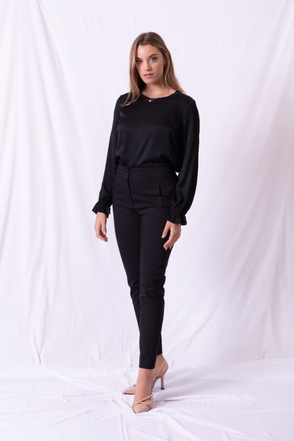 Blusa Salerno con Gasa - Nero