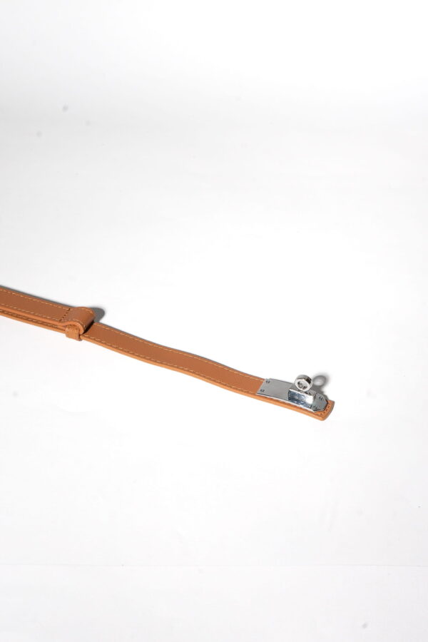 Correa treviso  hebilla plateada - camel  - m - Imagen 2