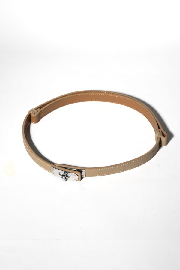 Correa treviso  hebilla plateada - beige - m
